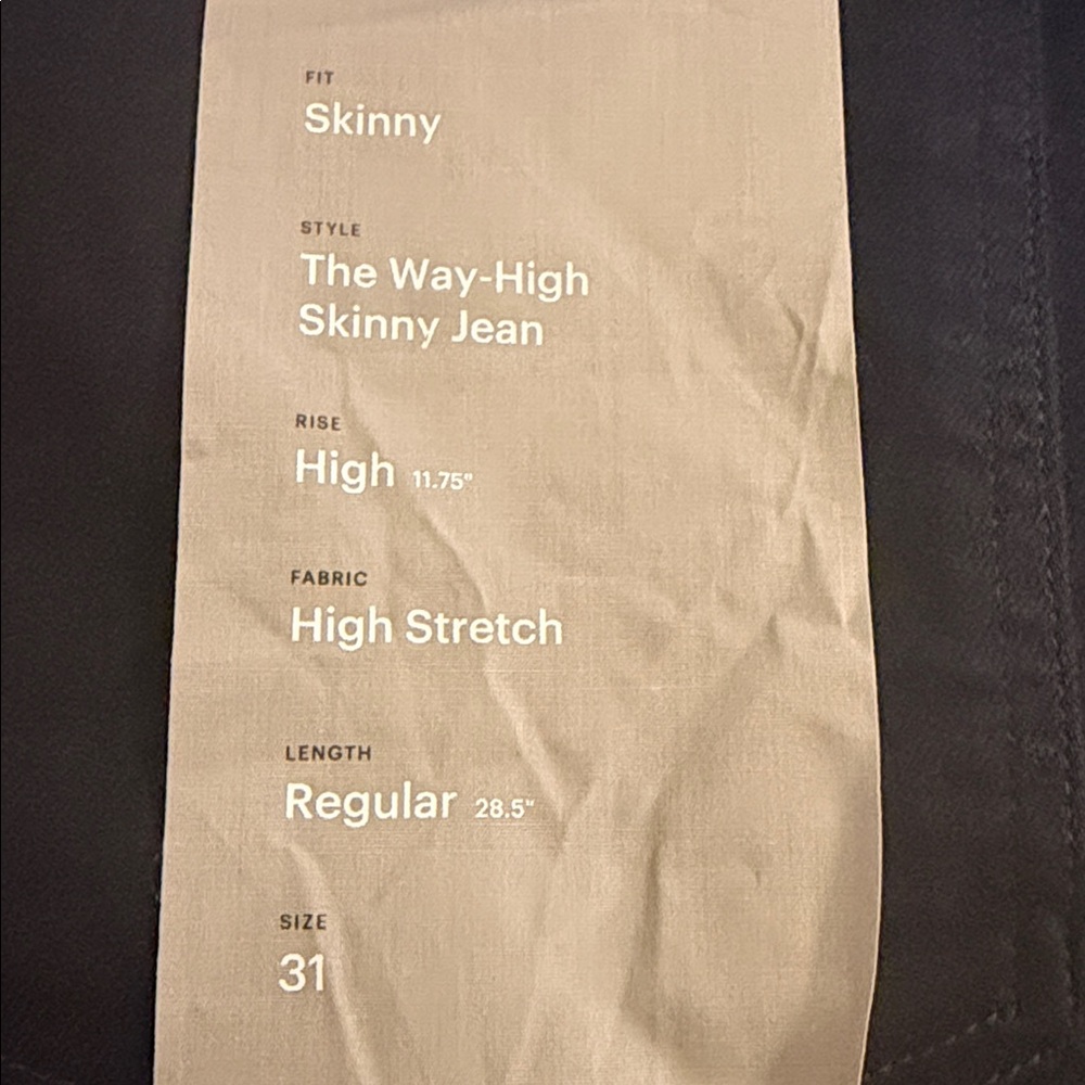 EVERLANE BLACK THE WAY-HIGH SKINNY STRETCH JEAN SIZE 31 - Picture 7 of 8